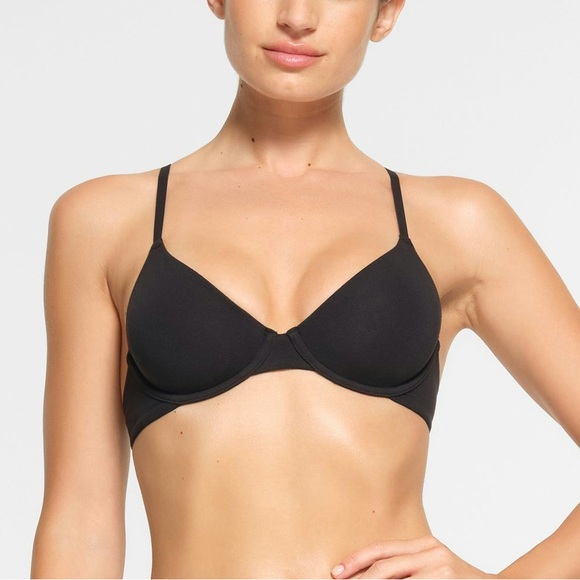 🖤SKIMS COTTON JERSEY UNDERWIRE T SHIRT BRA SOOT 36B - Picture 2 of 7